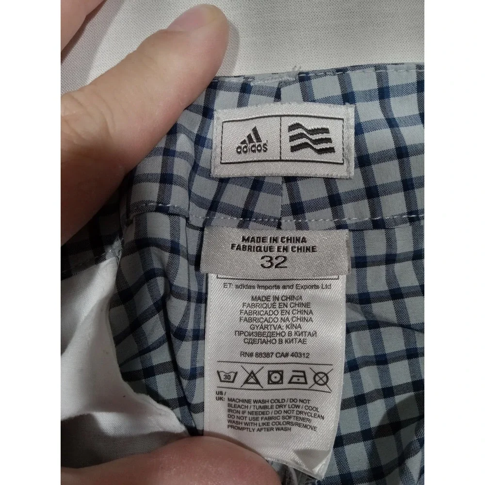 Adidas Golf Shorts  Men's 32‎ Gray Black Plaid